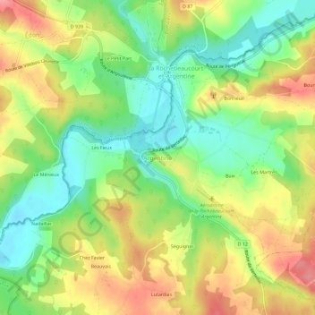 Topografische Karte Argentine, Höhe, Relief