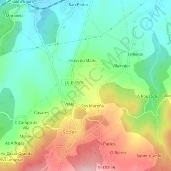Topografische Karte Martur, Höhe, Relief