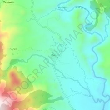 Topografische Karte Busdi, Höhe, Relief