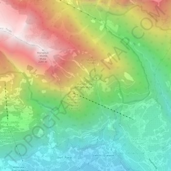 Topografische Karte Muthöfe, Höhe, Relief