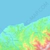 Topografische Karte Rize, Höhe, Relief
