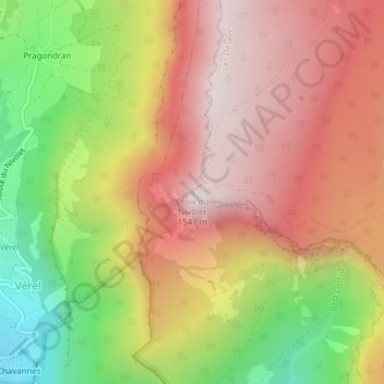 Topografische Karte Croix du Nivolet, Höhe, Relief