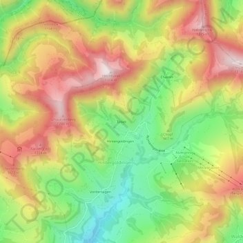 Topografische Karte Töbeli, Höhe, Relief
