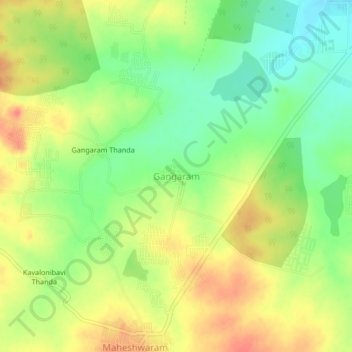 Topografische Karte Gangaram, Höhe, Relief