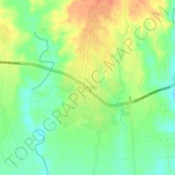Topografische Karte Rio Hato, Höhe, Relief
