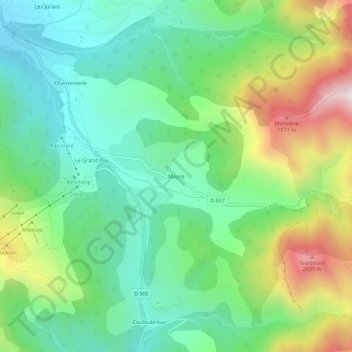 Topografische Karte Maure, Höhe, Relief