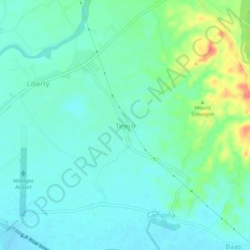 Topografische Karte Tejero, Höhe, Relief