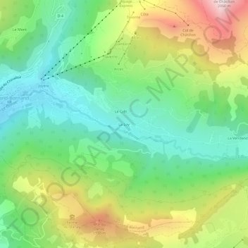 Topografische Karte La Loy, Höhe, Relief