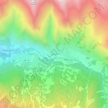 Topografische Karte La Chalp, Höhe, Relief