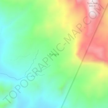 Topografische Karte Burgos, Höhe, Relief