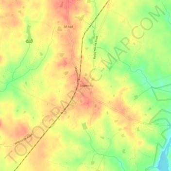 Topografische Karte Skipwith, Höhe, Relief