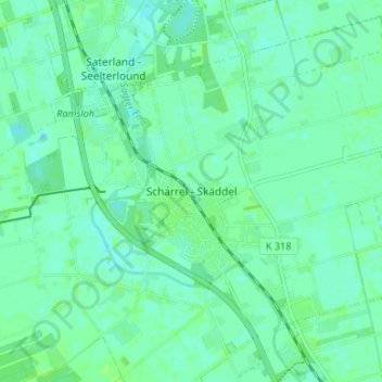 Topografische Karte Scharrel, Höhe, Relief