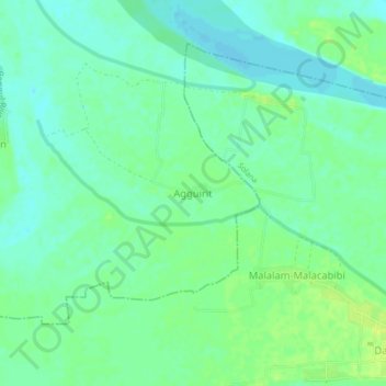Topografische Karte Agguirit, Höhe, Relief