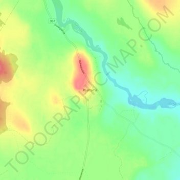 Topografische Karte Raattama, Höhe, Relief