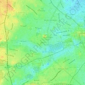 Topografische Karte Cardoze, Höhe, Relief