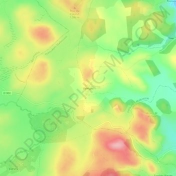 Topografische Karte Usanges, Höhe, Relief
