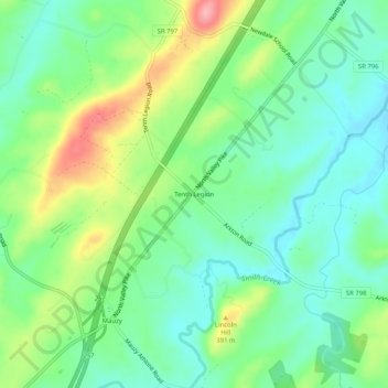 Topografische Karte Tenth Legion, Höhe, Relief