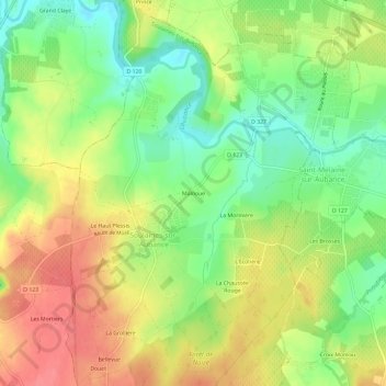 Topografische Karte Malnoue, Höhe, Relief