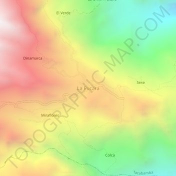 Topografische Karte La Pucara, Höhe, Relief