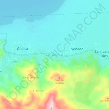 Topografische Karte Las Cañadas, Höhe, Relief