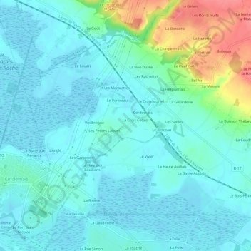 Topografische Karte La Papinais, Höhe, Relief