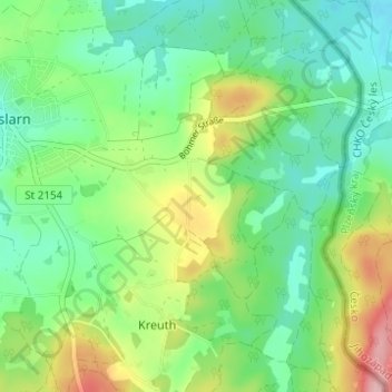 Topografische Karte Teufelstein, Höhe, Relief