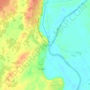 Topografische Karte Cerezal, Höhe, Relief