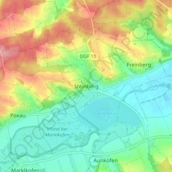 Topografische Karte Steinberg, Höhe, Relief
