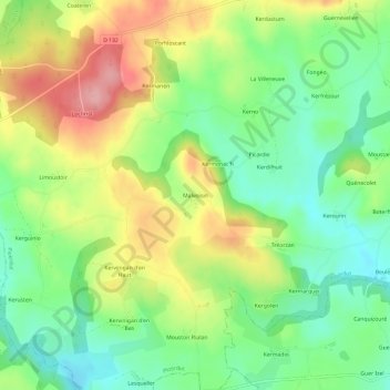 Topografische Karte Malvoisin, Höhe, Relief