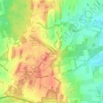 Topografische Karte Bramberg, Höhe, Relief