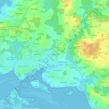 Topografische Karte La Madeleine, Höhe, Relief