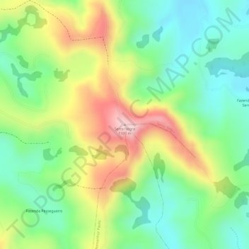 Topografische Karte Serra Negra, Höhe, Relief