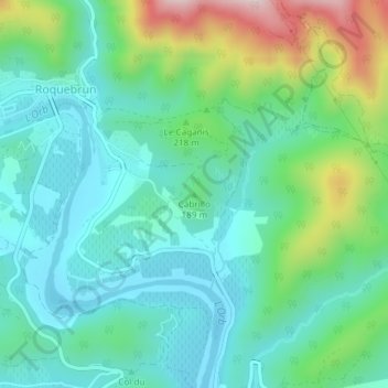 Topografische Karte Cabrillo, Höhe, Relief