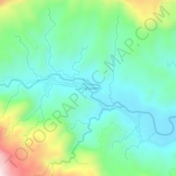 Topografische Karte Campawan, Höhe, Relief