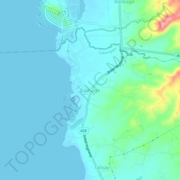 Topografische Karte Balibago, Höhe, Relief