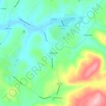 Topografische Karte Mammoth, Höhe, Relief