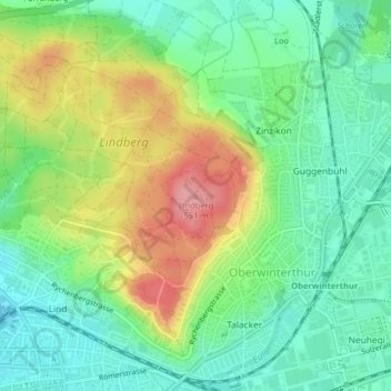 Topografische Karte Lindberg, Höhe, Relief