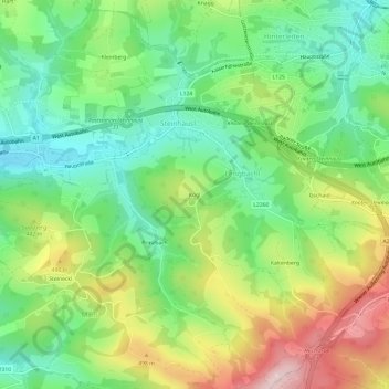 Topografische Karte Kogl, Höhe, Relief