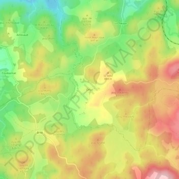 Topografische Karte Orluc, Höhe, Relief