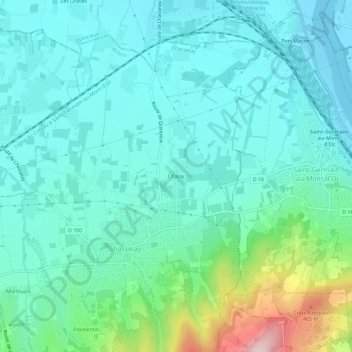 Topografische Karte Chalay, Höhe, Relief