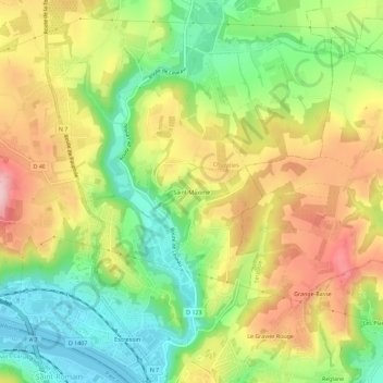 Topografische Karte Saint-Maxime, Höhe, Relief