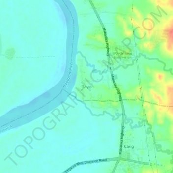 Topografische Karte Bayo, Höhe, Relief