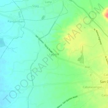 Topografische Karte Lagasit, Höhe, Relief