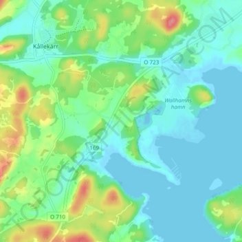 Topografische Karte Gunneby, Höhe, Relief