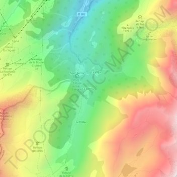 Topografische Karte La Giettaz, Höhe, Relief