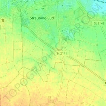 Topografische Karte Mitterast, Höhe, Relief