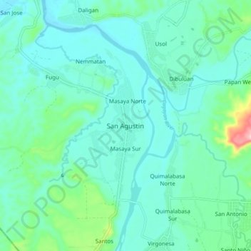 Topografische Karte San Agustin, Höhe, Relief