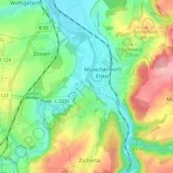 Topografische Karte Veitsberg, Höhe, Relief