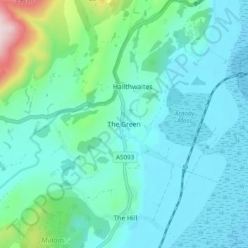 Topografische Karte The Green, Höhe, Relief