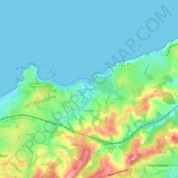 Topografische Karte Haïcabia, Höhe, Relief